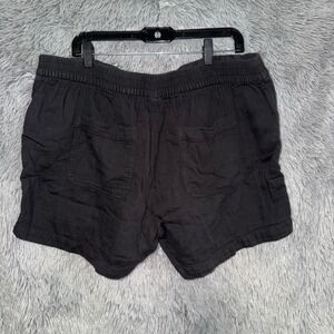 Old Navy Black Linen Blend Drawstring Waist Casual Shorts Women's XL